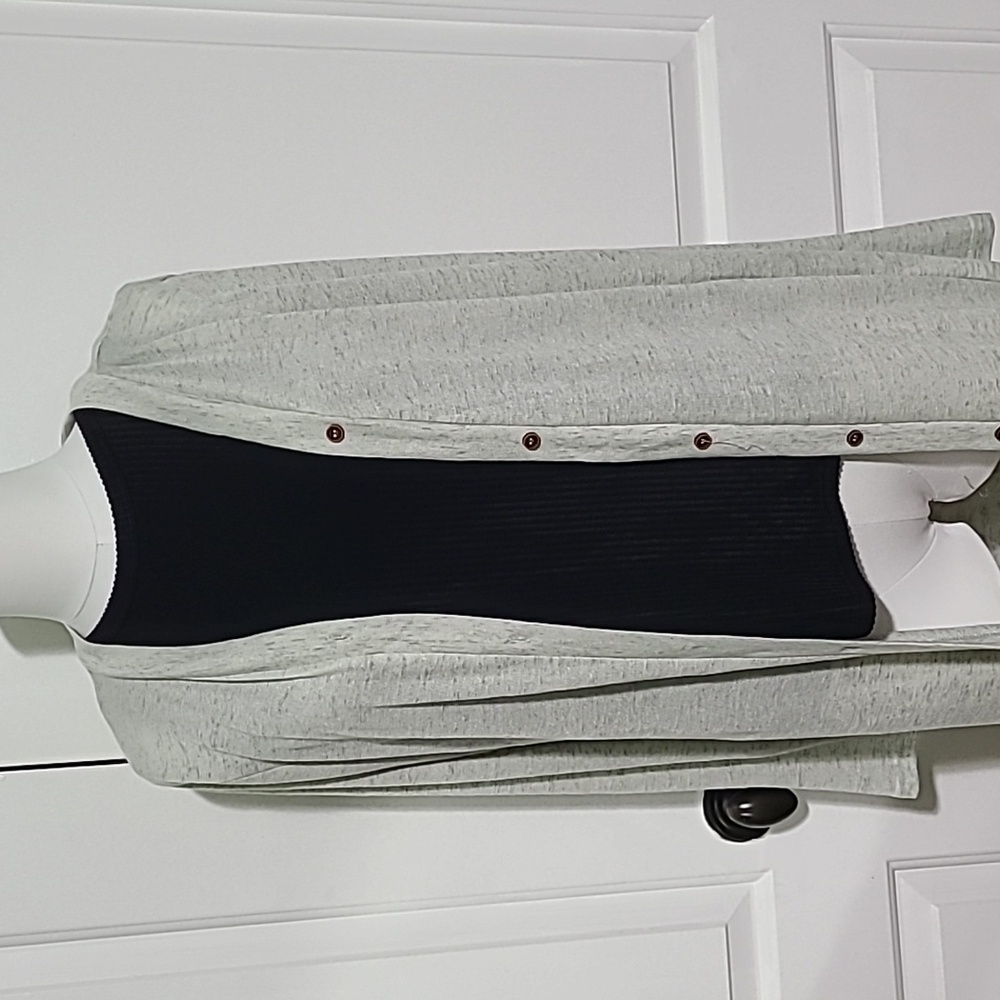 NWT Lemon Love Sage Green Long Button Up Cardigan